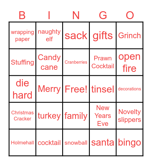 It's Brunch & Bingo XMAS EDITION Bingo Card