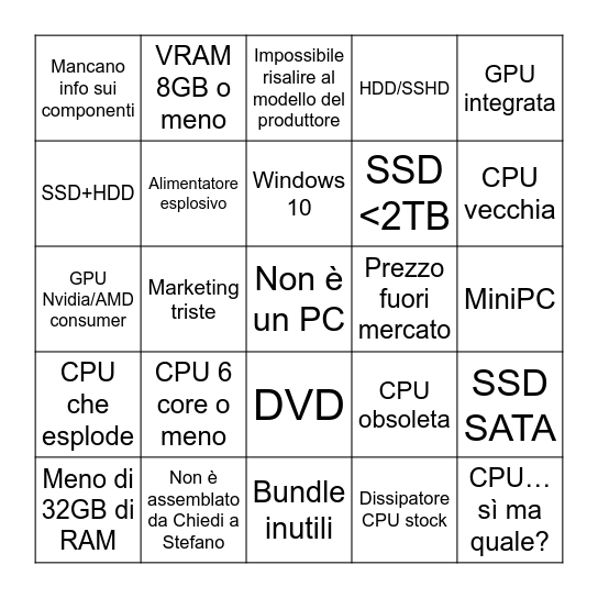 TombolaTech - PC fisso workstation Bingo Card