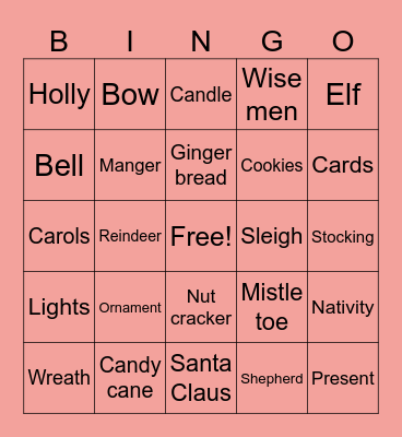 Christmas bingo Card