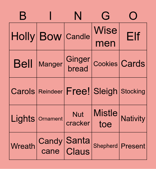 Christmas bingo Card