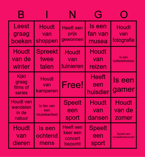 HANd in HANd Bingo Card