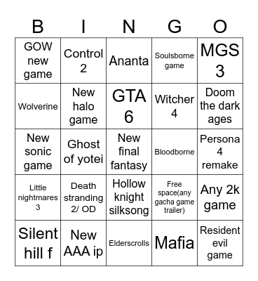 Trailer/teaser predictions Bingo Card