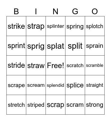 3 - LETTER BLENDS Bingo Card