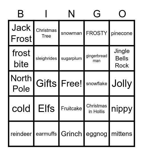 OEC Winter Bingo 2024 Bingo Card