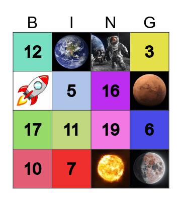SPACE BİNGO Bingo Card