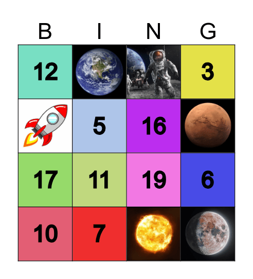 SPACE BİNGO Bingo Card