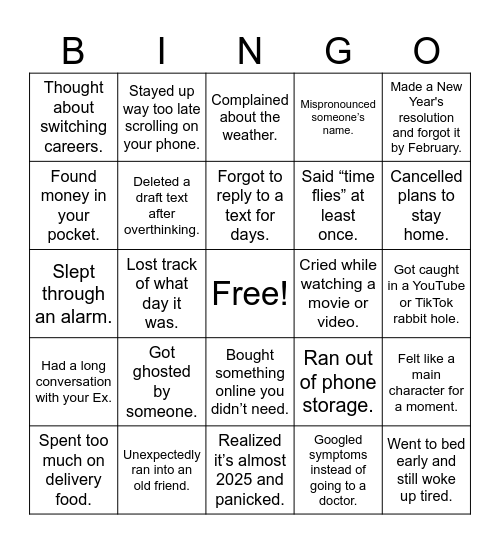 2024 Bingo Card