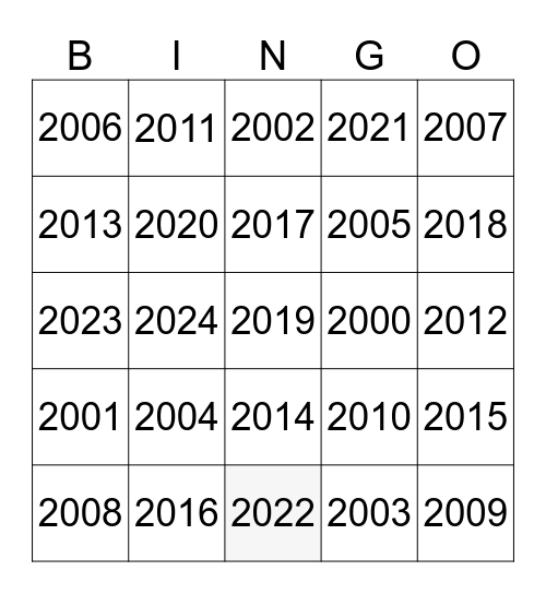 Boehm 2024 Trivia BINGO Card