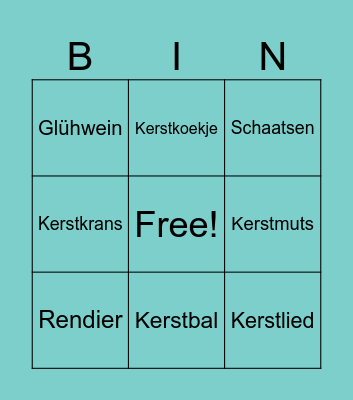 Kerst Bingo SGR20 Bingo Card