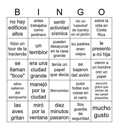 Robo en la noche 2 pasado Bingo Card