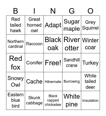 Winter Bingo Card