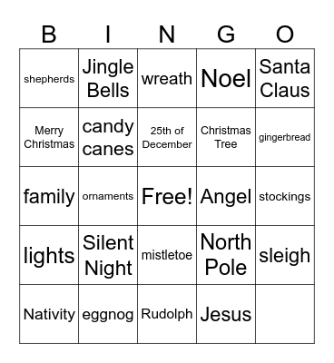 Christmas Bingo Card