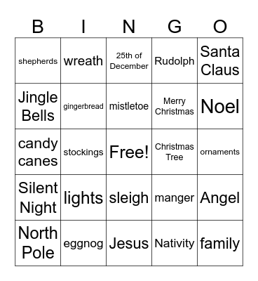 Christmas Bingo Card