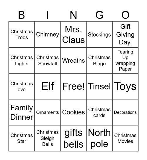 ATP Holiday Bingo Card