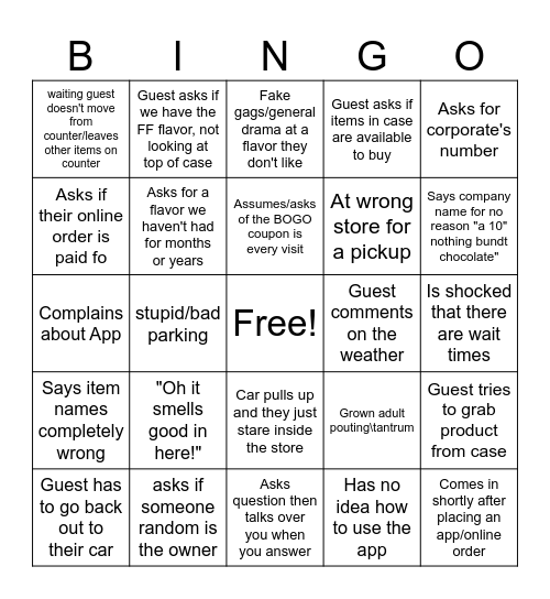 Bundt Bingo Part 2 Bingo Card