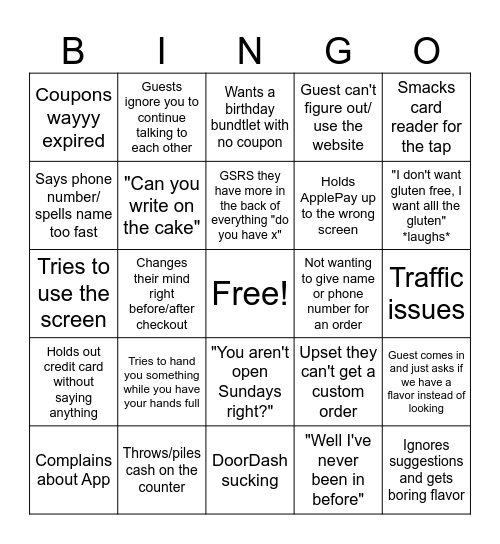 Bundt Bingo Part 3 Bingo Card