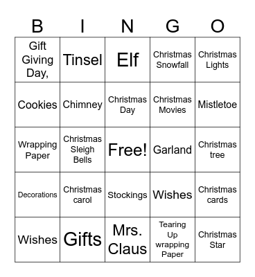 ATP Holiday Bingo Card