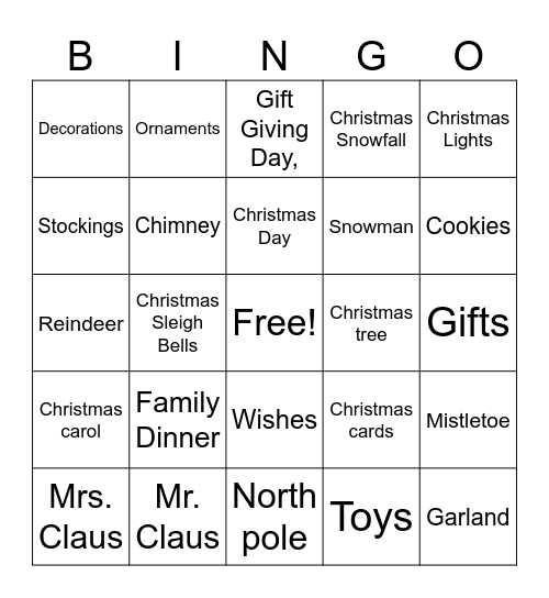 ATP Holiday Bingo Card