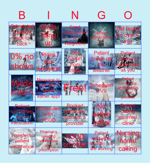 Bingo 12/13/2024 Bingo Card