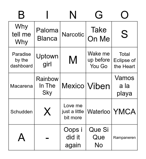 Winterfestival 2024 Bingo Card