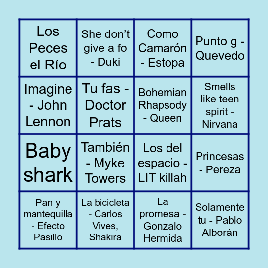 BINGO MUSICAL Bingo Card