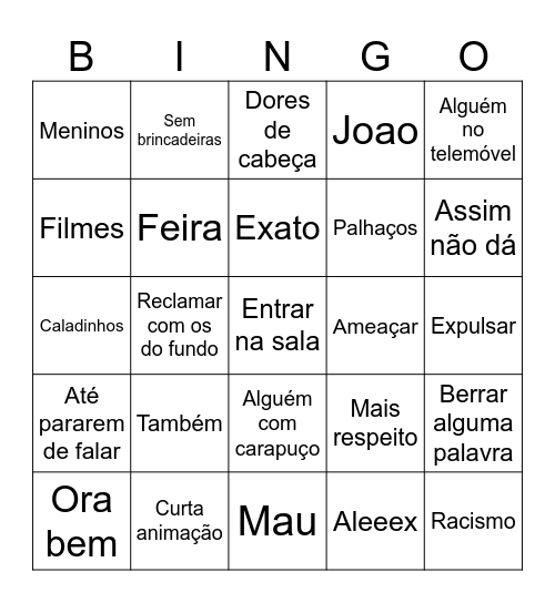 Fátima caiado Bingo Card