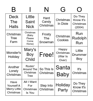 Sparks' Christmas 2024 SINGO Bingo Card