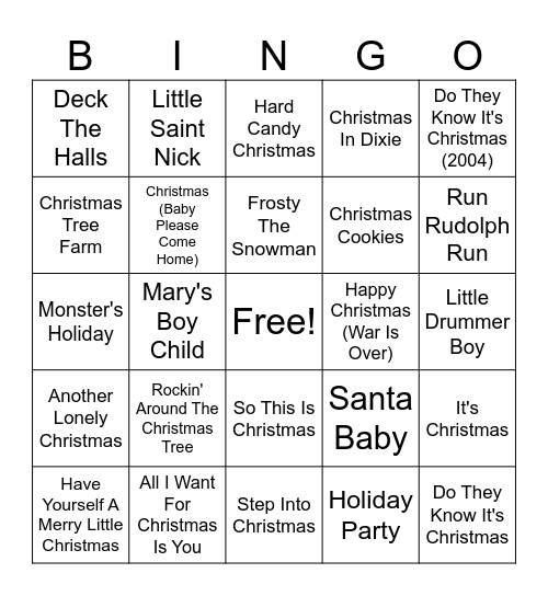 Sparks' Christmas 2024 SINGO Bingo Card