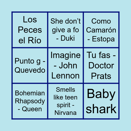 BINGO MUSICAL Bingo Card
