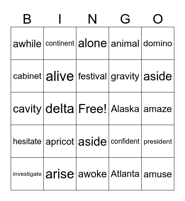 Step 5.5 Bingo Card
