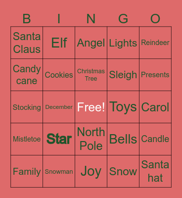 Christmas Bingo Card