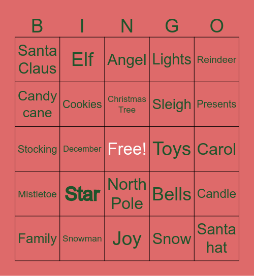 Christmas Bingo Card