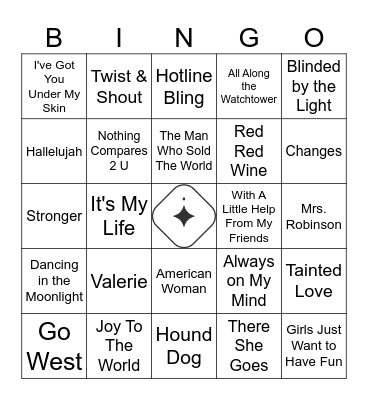 Music Bingo: Undercover🥸🕵️‍♀️ Bingo Card
