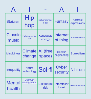 Made from ai to challenge ai Bingo Card