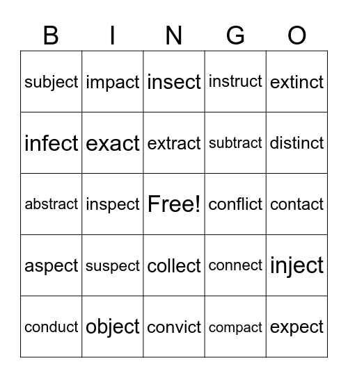 Step 3.3 Bingo Card