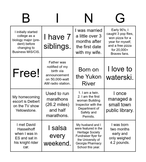 GUESS WHO? Bingo Card