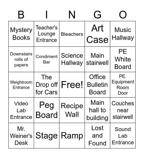 Teachers on the Bleachers Bingo Card