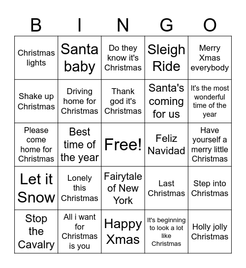 Kerstbingo Card