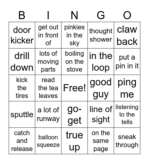 PNW Corporate Bingo Card