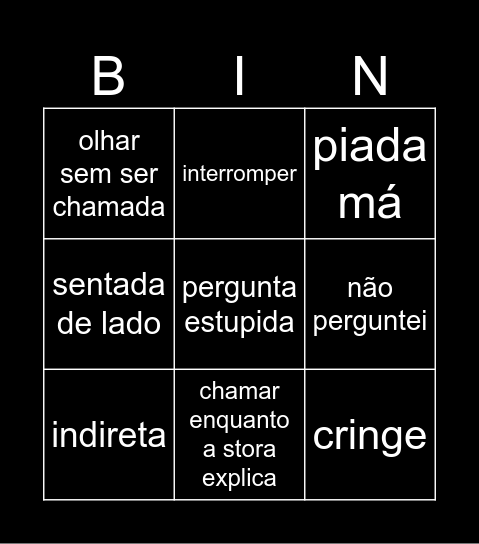 inês Bingo Card