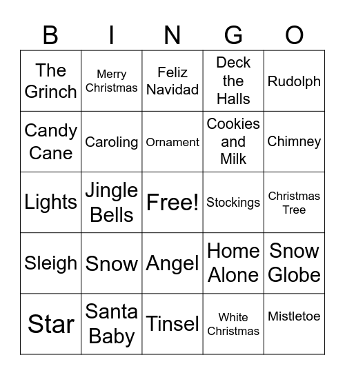 Christmas BINGO Card