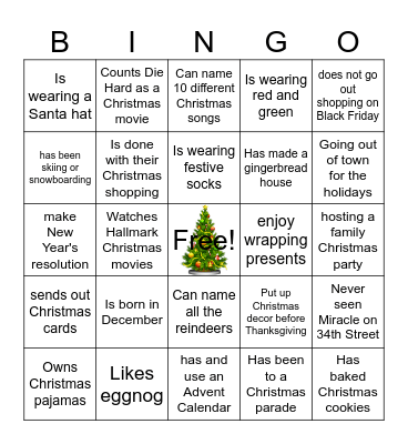 Christmas Bingo Card