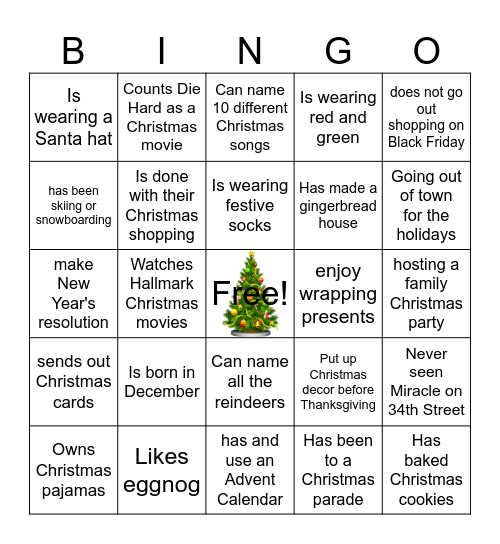 Christmas Bingo Card