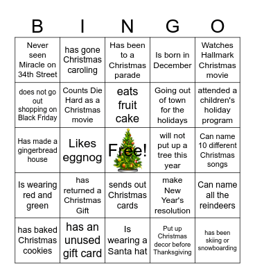 Christmas Bingo Card