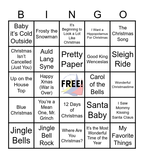 Holiday Songs Today Bingo Card