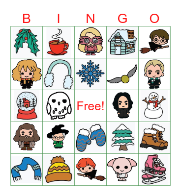 Harry Potter Winter Bingo Card
