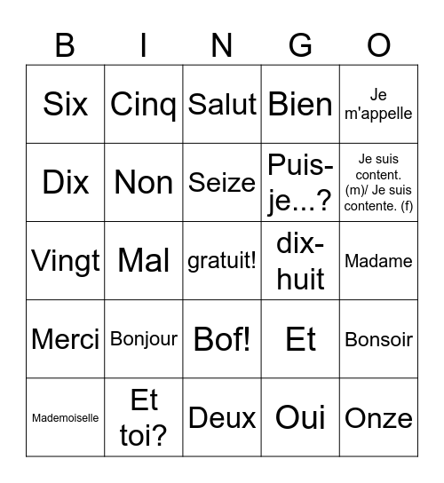 Alyssandra Urban Bingo Card