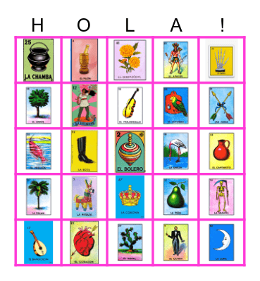 Hola QM: Loteria Bingo Card