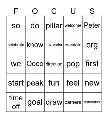 Did you catch that? Bingo Card