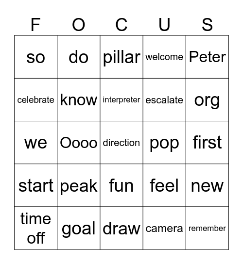 Did you catch that? Bingo Card